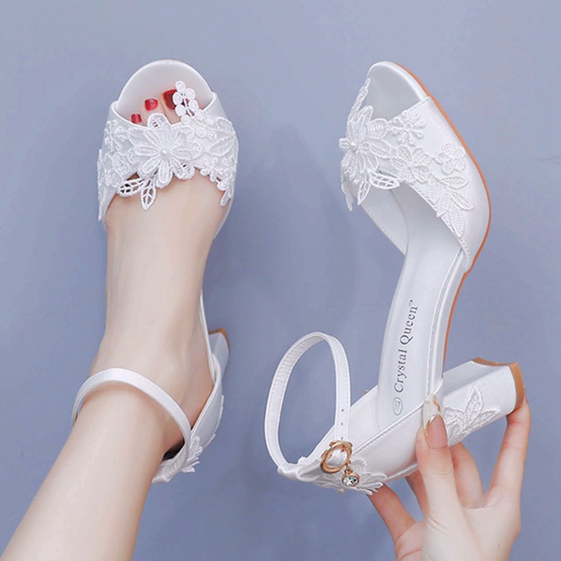 Women Formal Wear For Wedding - Women White Silk High Heels Summer