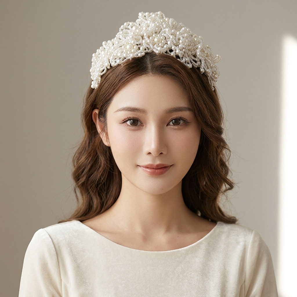 Women Formal Wear For Wedding - Pearl Crown Headpiece For Wedding Bridal