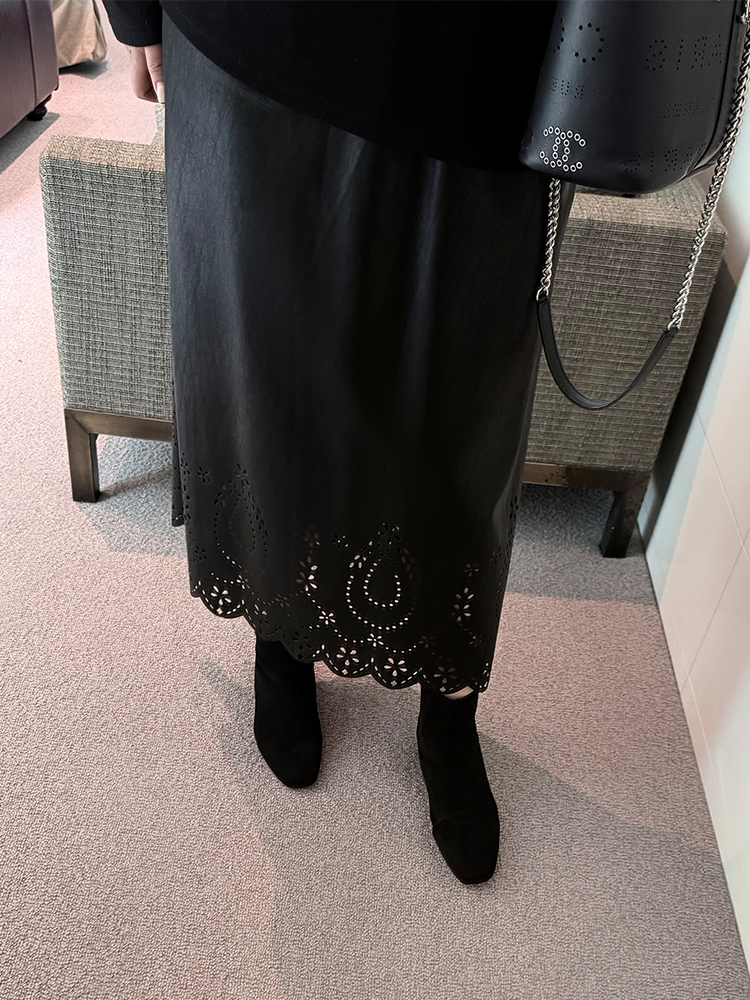 Pencil Skirt Midi - Elegant High Waist Hollow out Design