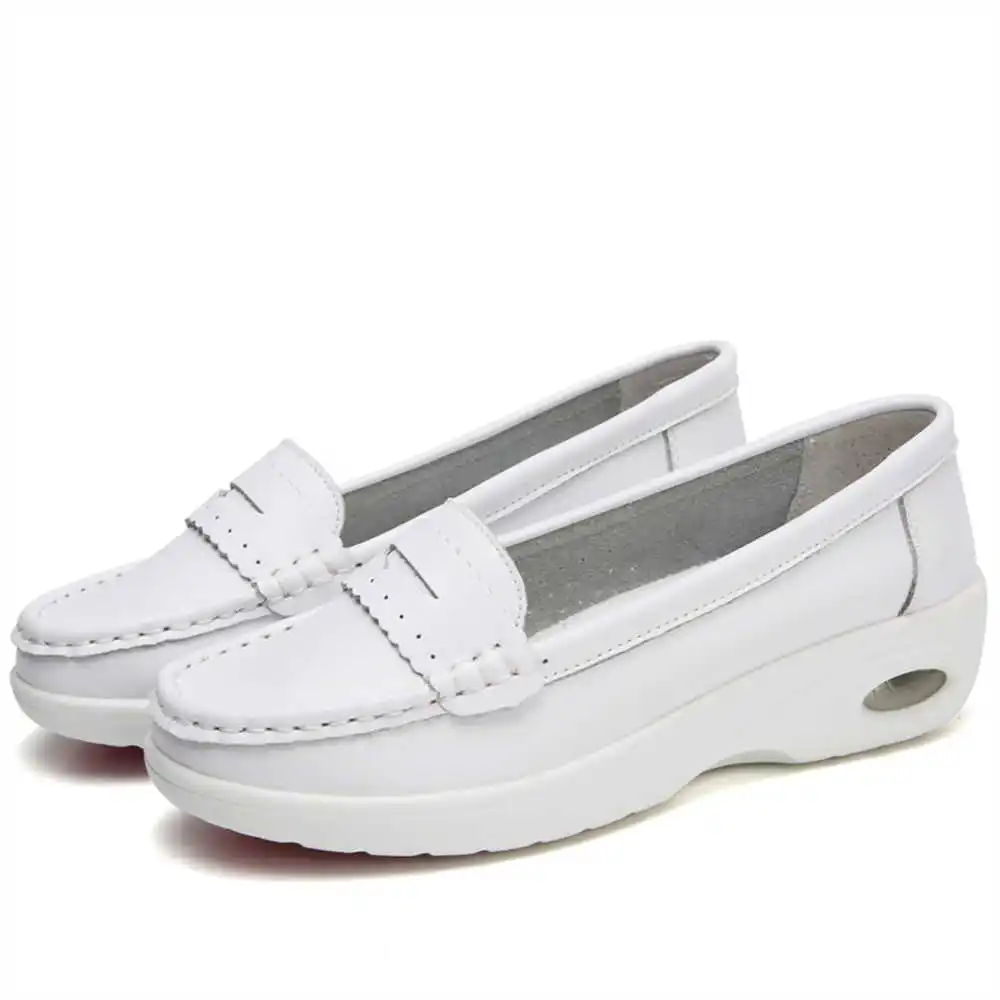 Thick Sole Slipon White Traine - Formal Women Daily Wear Footwear 评论和价格