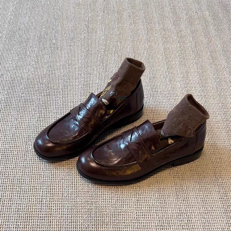 Womens Genuine Leather Loafers - Formal Women Daily Wear Footwear 评论和价格