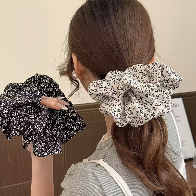 1Pc Elegant Floral Scrunchie,  - Formal Wear Hairstyles For Women 评论和价格