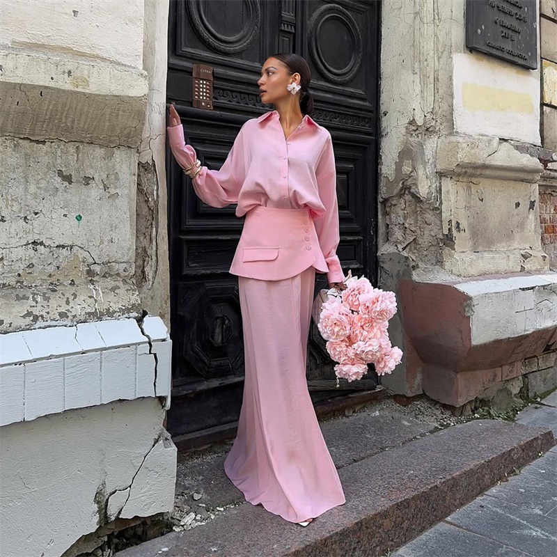 Autumn Pink Black Women Suit S - Women Formal Wear Shirts 评论和价格