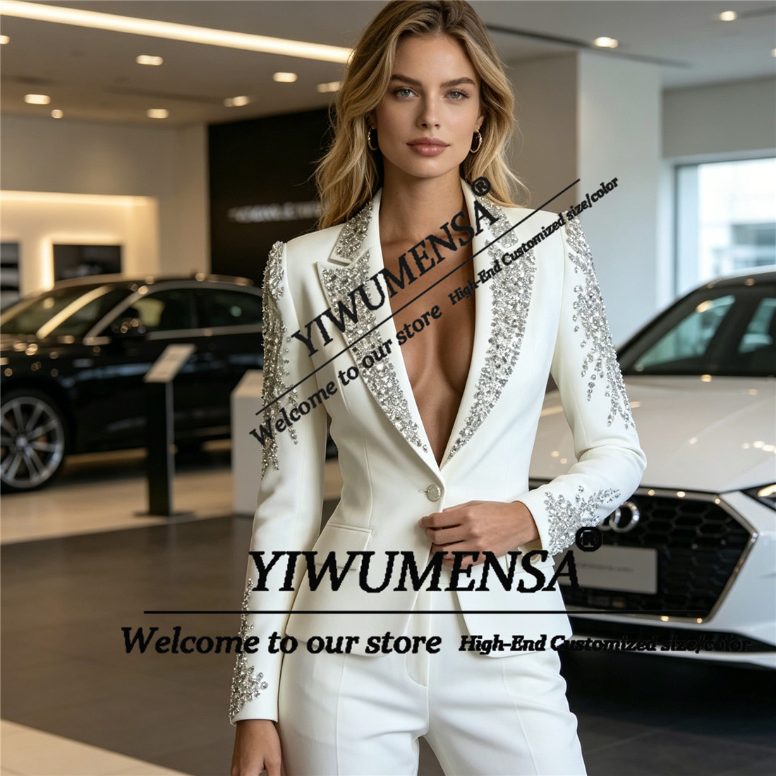 Luxury Women Suits 2 Pieces Se - Formal Attire Woman 评论和价格