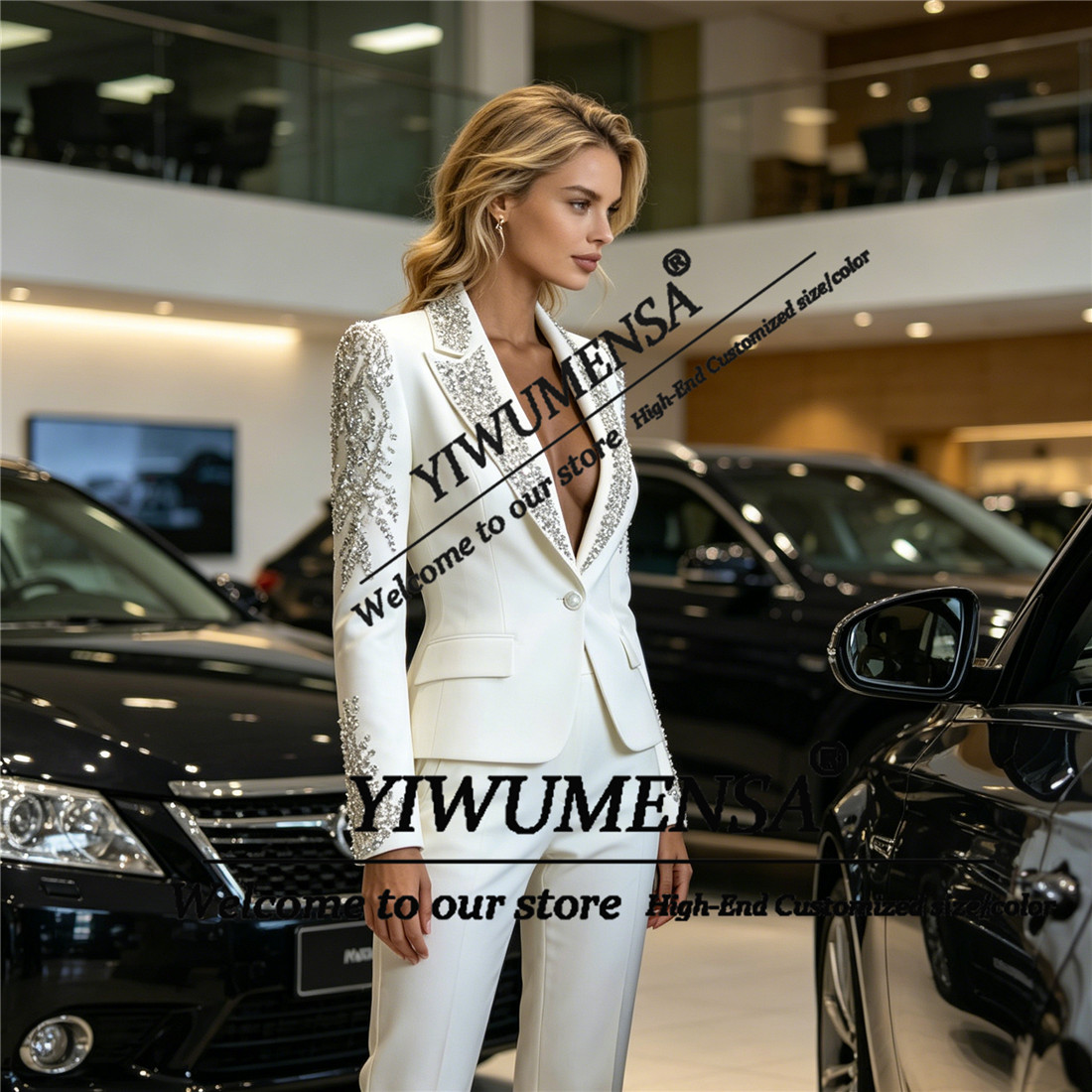 Luxury Women Suits 2 Pieces Se - Formal Attire Woman 评论和价格