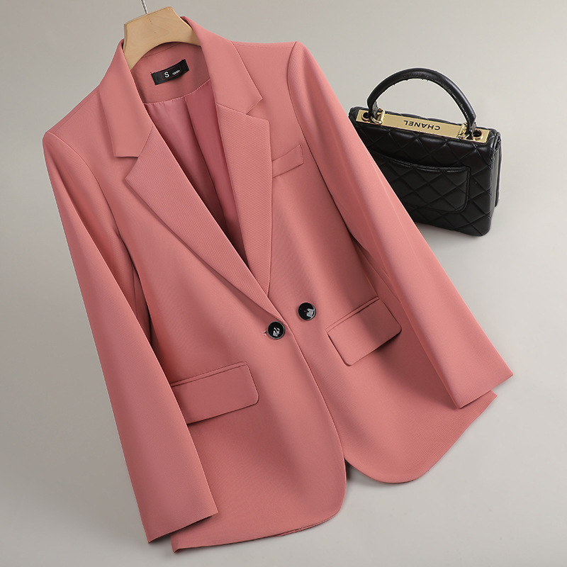 Autumn Long Sleeve Outwear Bla - Women Formal Wear With Black Blazer 评论和价格