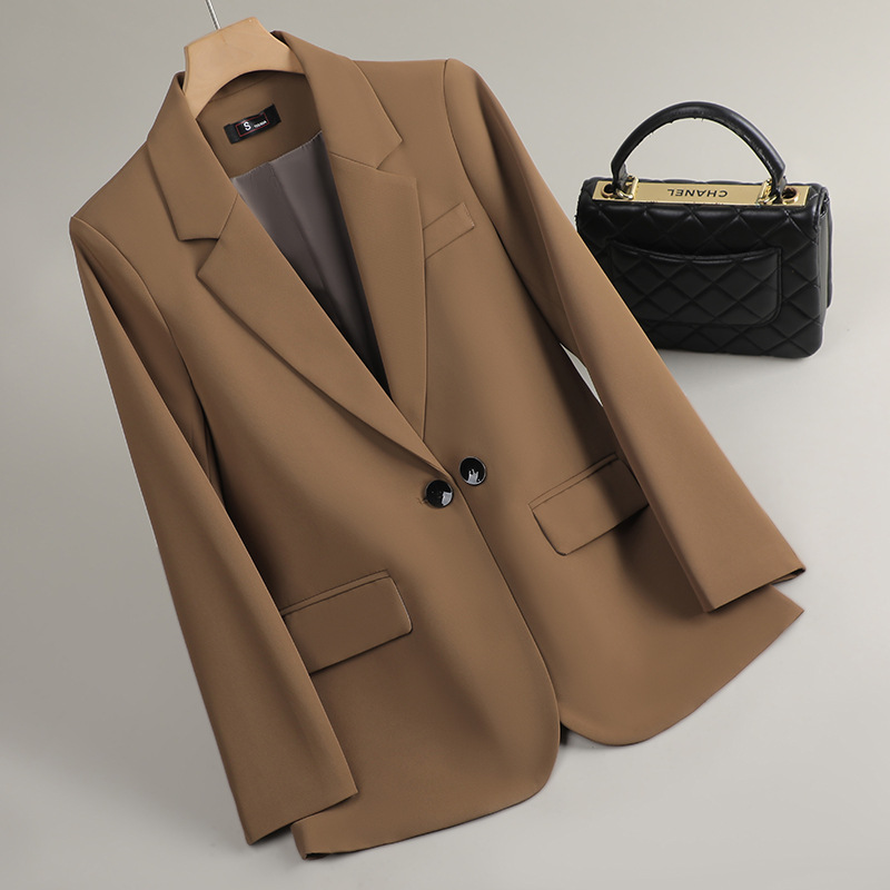Autumn Long Sleeve Outwear Bla - Women Formal Wear With Black Blazer 评论和价格