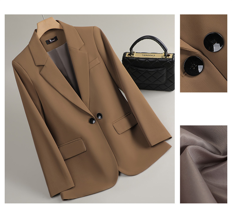 Autumn Long Sleeve Outwear Bla - Women Formal Wear With Black Blazer 评论和价格