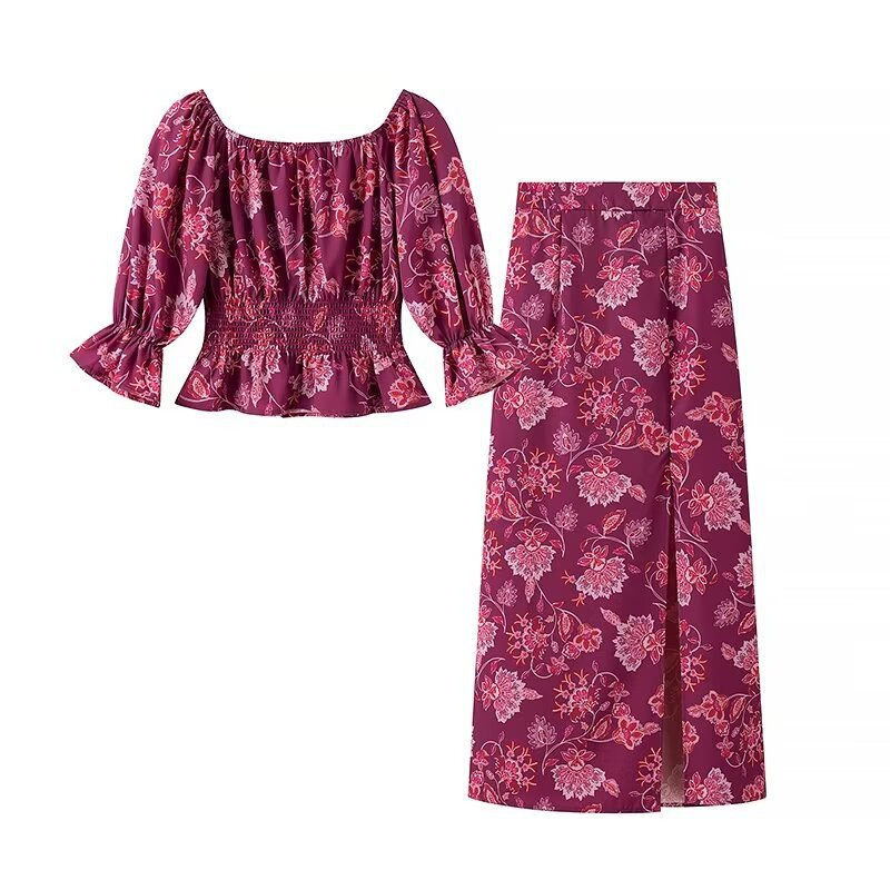 Women's Fashion Printed Off-Sh - Pencil Skirt Midi 评论和价格