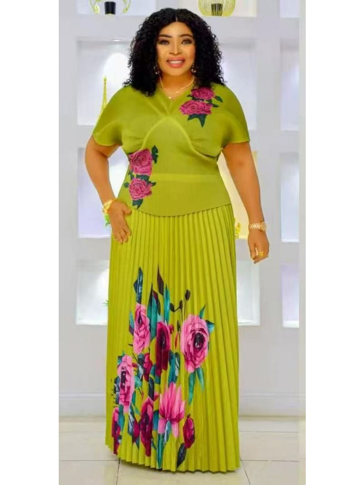 Miyake African V-neck Pleated  - Pencil Skirt Midi 评论和价格