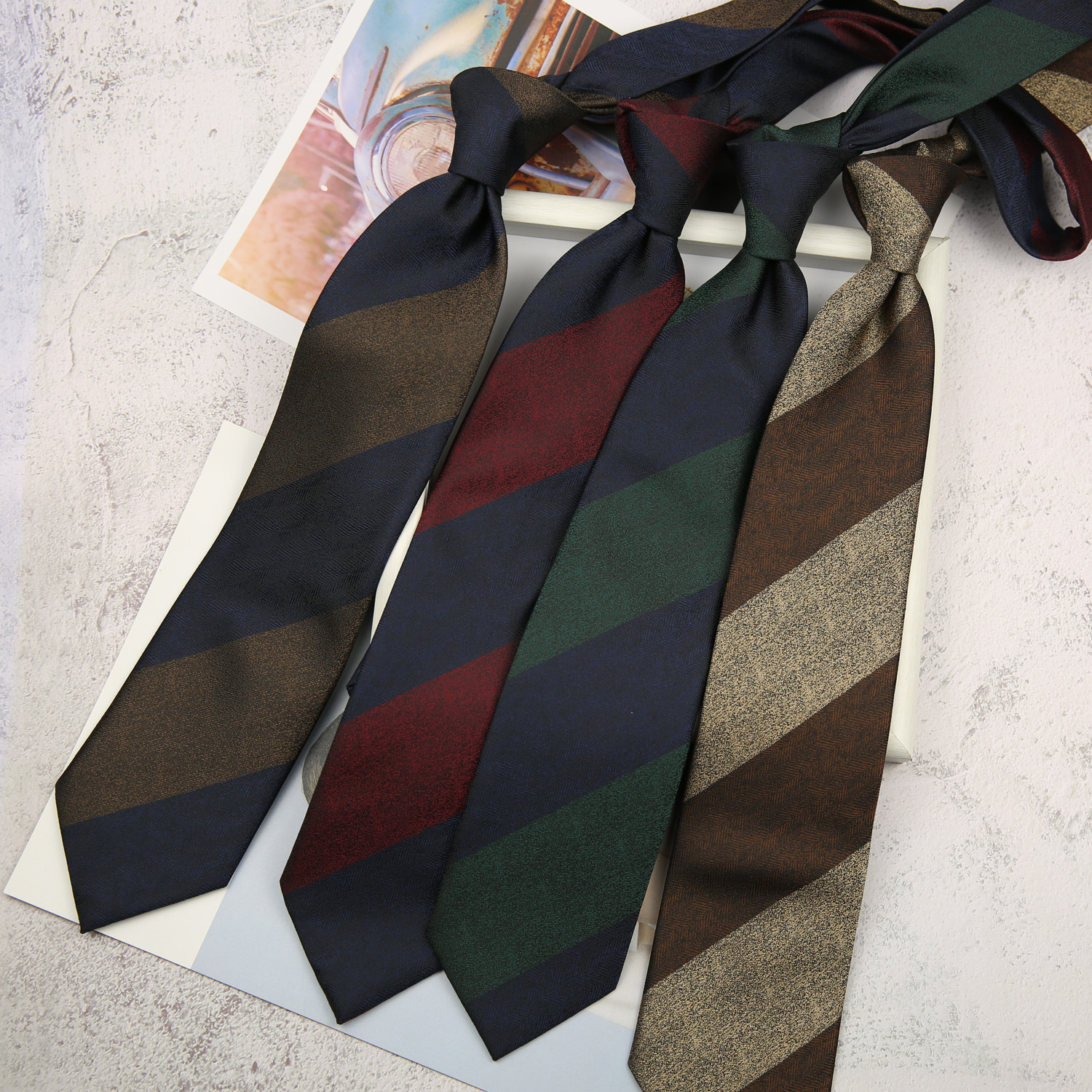 Fashion 8cm Navy Striped Neckt - Women Formal Wear Shirts 评论和价格