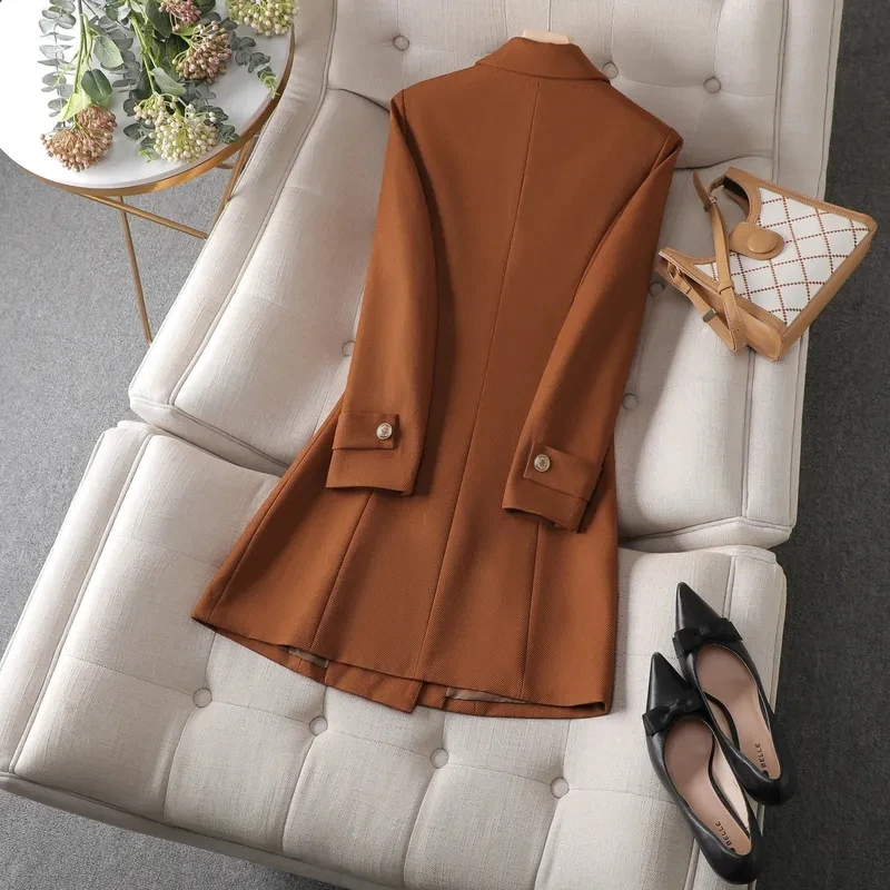 Autumn Winter Jacket Women Lon - Women Formal Wear With Black Blazer 评论和价格