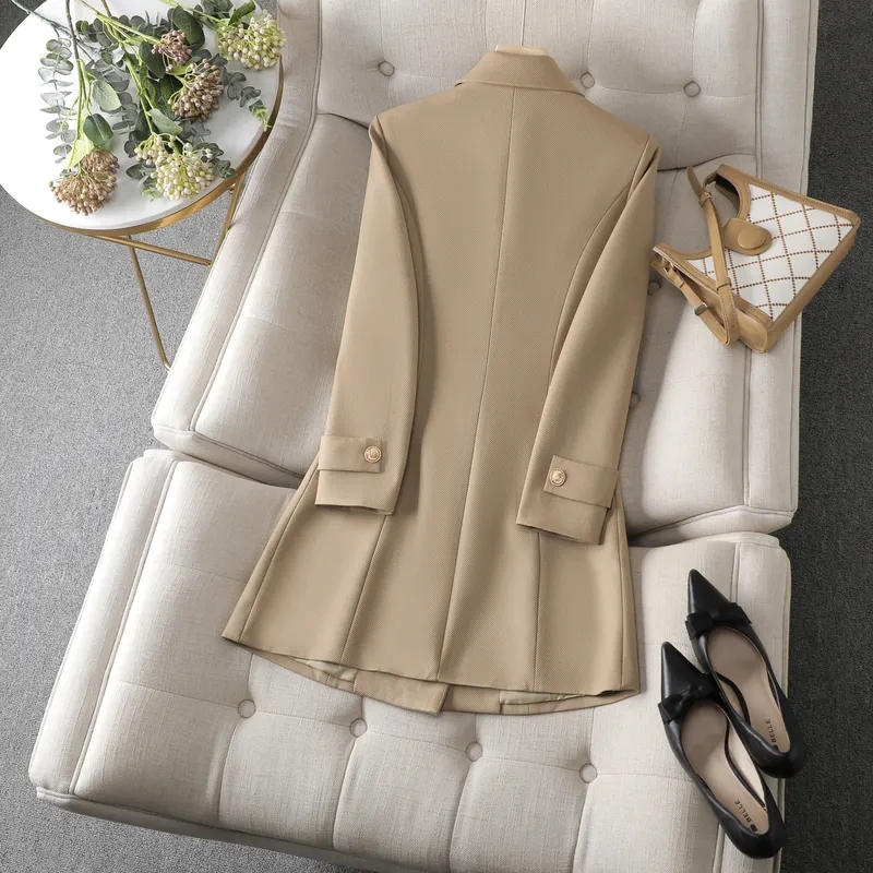 Autumn Winter Jacket Women Lon - Women Formal Wear With Black Blazer 评论和价格
