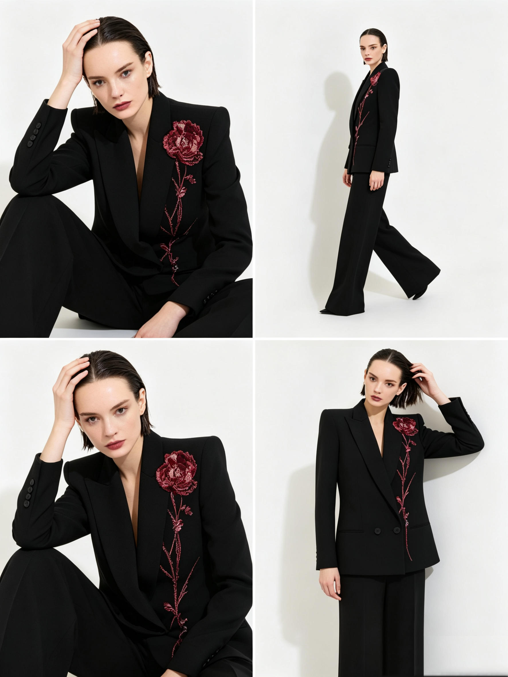 Black Women Suits Set 2 Piece  - Women Formal Wear With Black Blazer 评论和价格