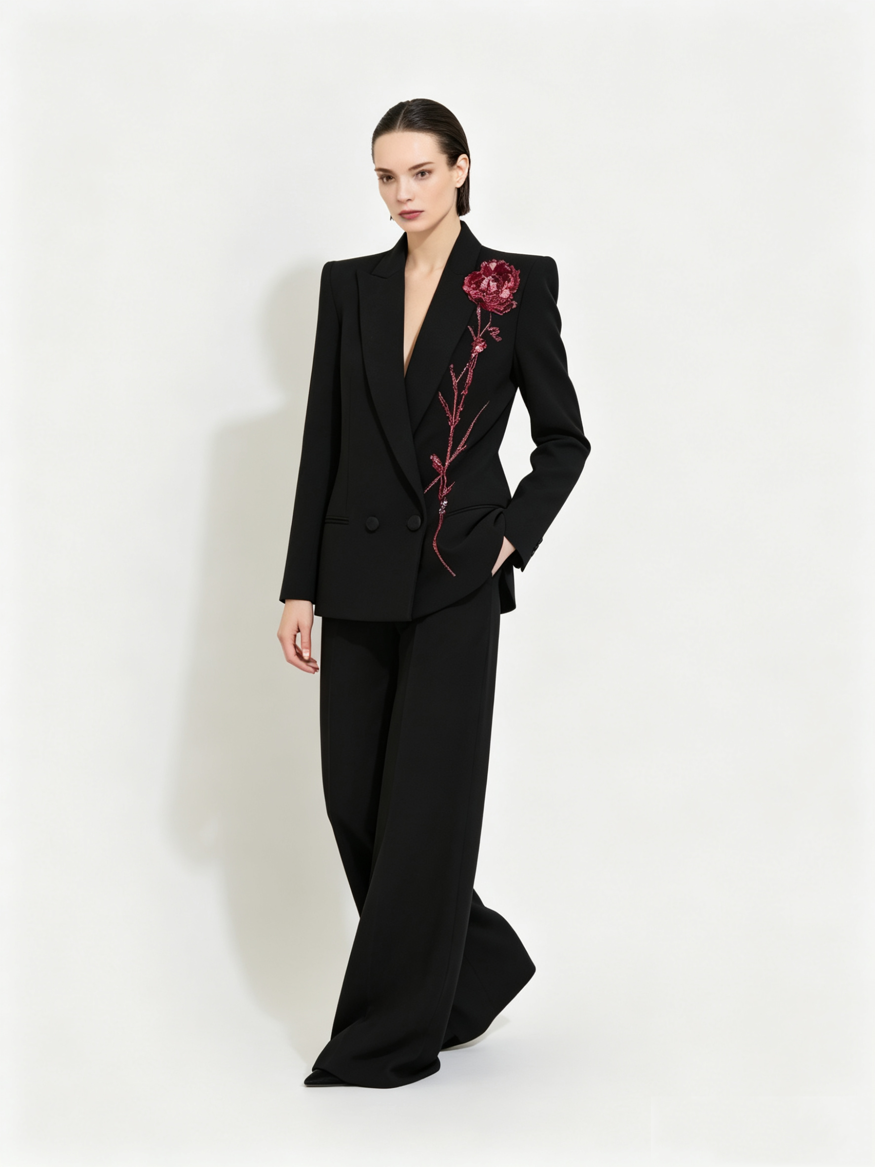 Black Women Suits Set 2 Piece  - Women Formal Wear With Black Blazer 评论和价格