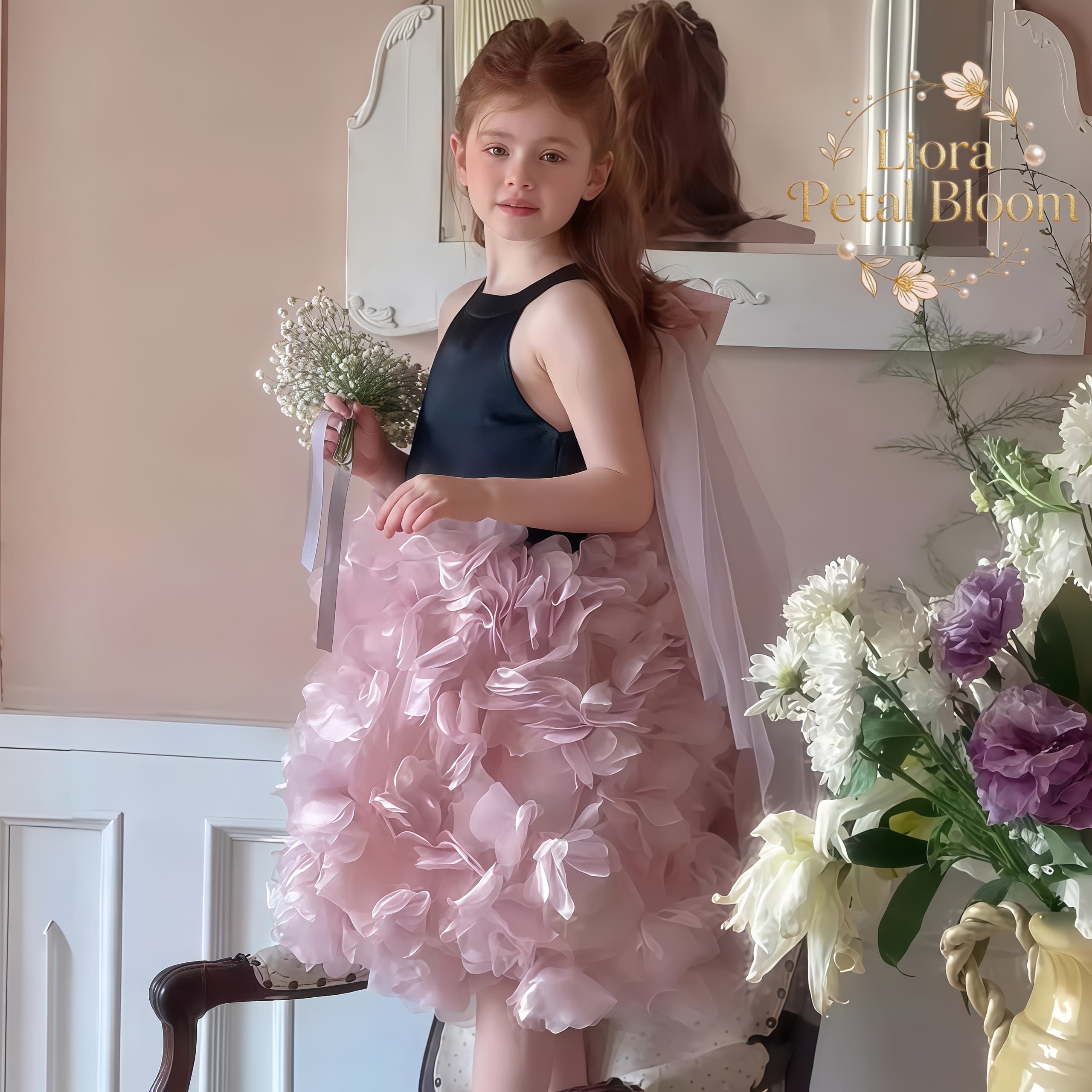 Girls' Black Floral Tulle Dres - Formal Attire Woman 评论和价格