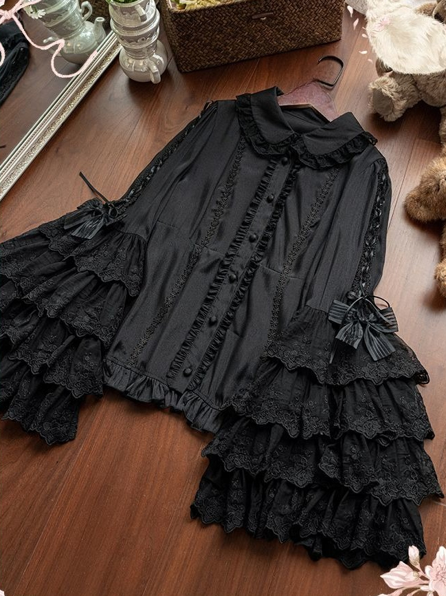 Sweet Lolita Blouse Lace Trim  - Women Formal Blouses For Evening Wear 评论和价格