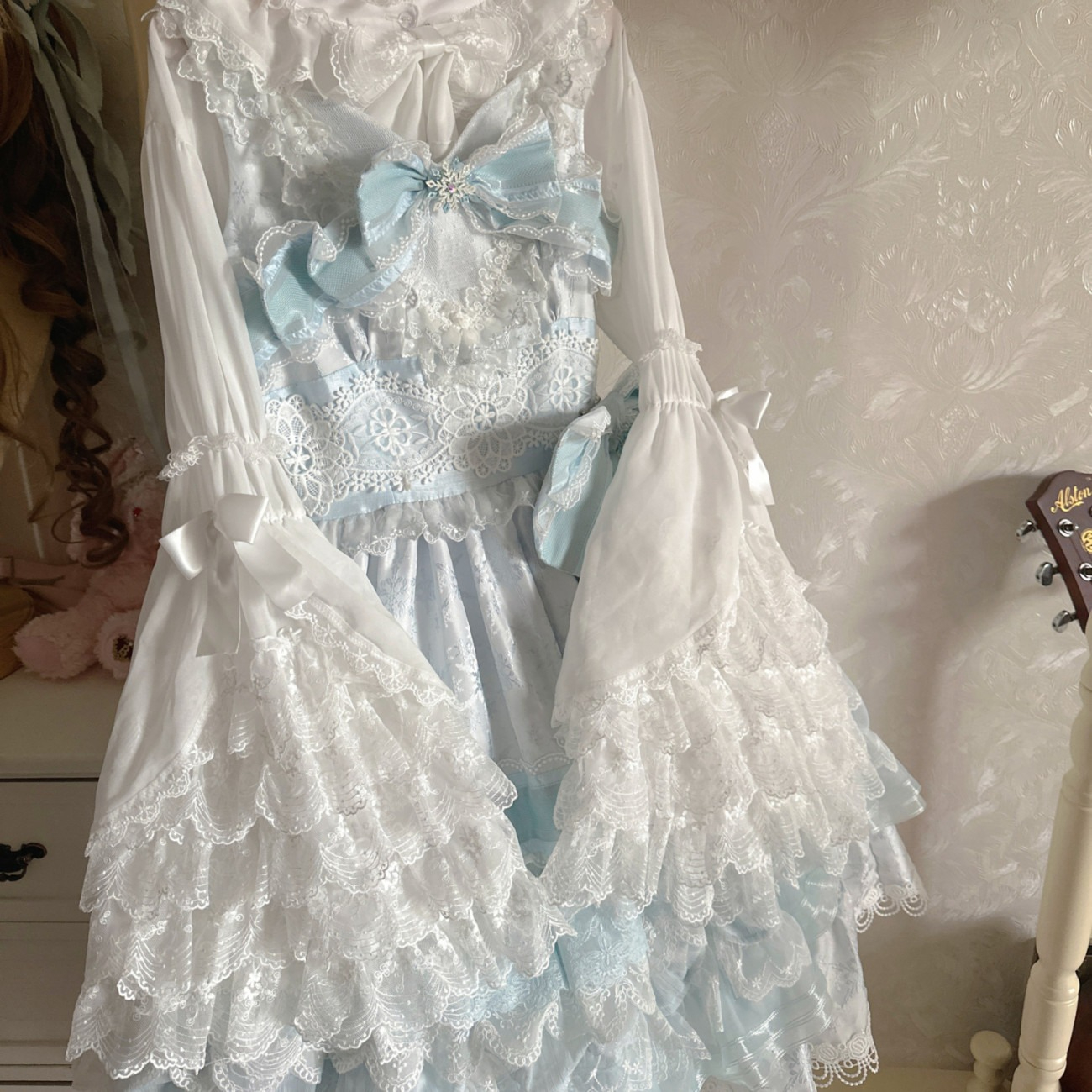 Kawaii Lolita Blouse Pearl But - Women Formal Blouses For Evening Wear 评论和价格
