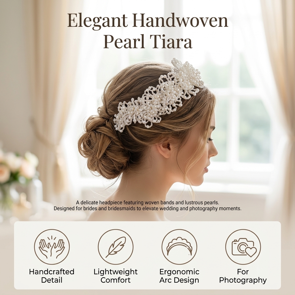 Pearl Crown Headpiece For Wedd - Women Formal Wear For Wedding 评论和价格