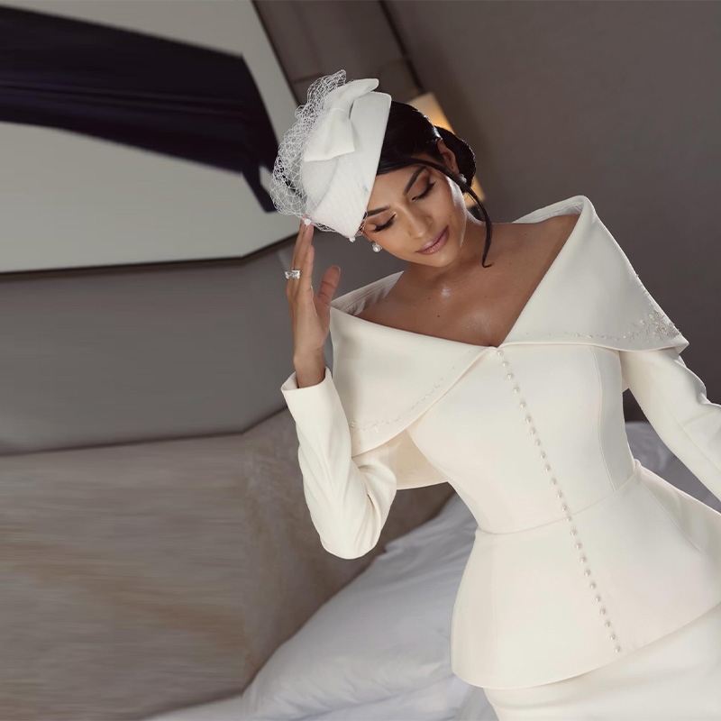 Elegant French White Peplum Tw - Women Formal Wear Tops 评论和价格