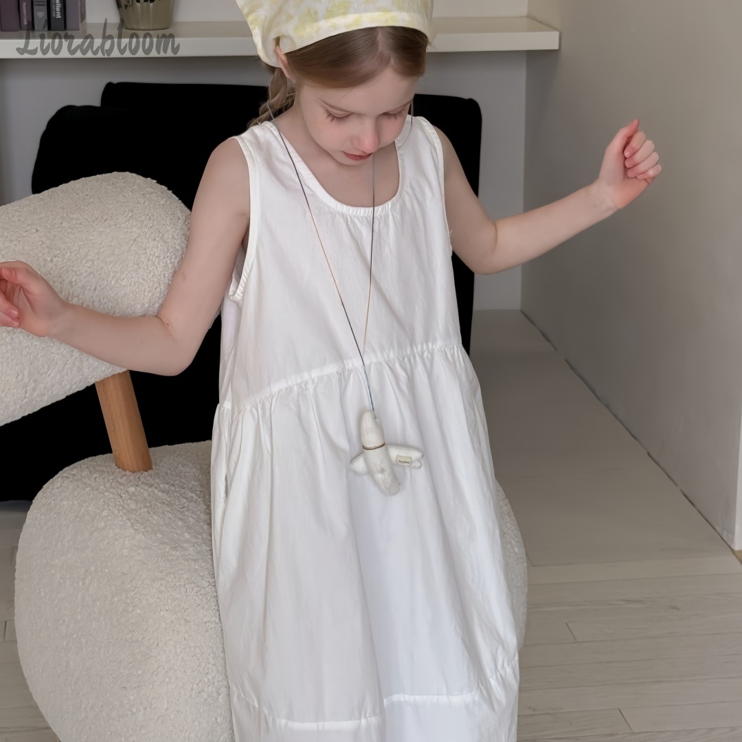Girls' White Dress Simple Maxi - Formal Attire Woman 评论和价格