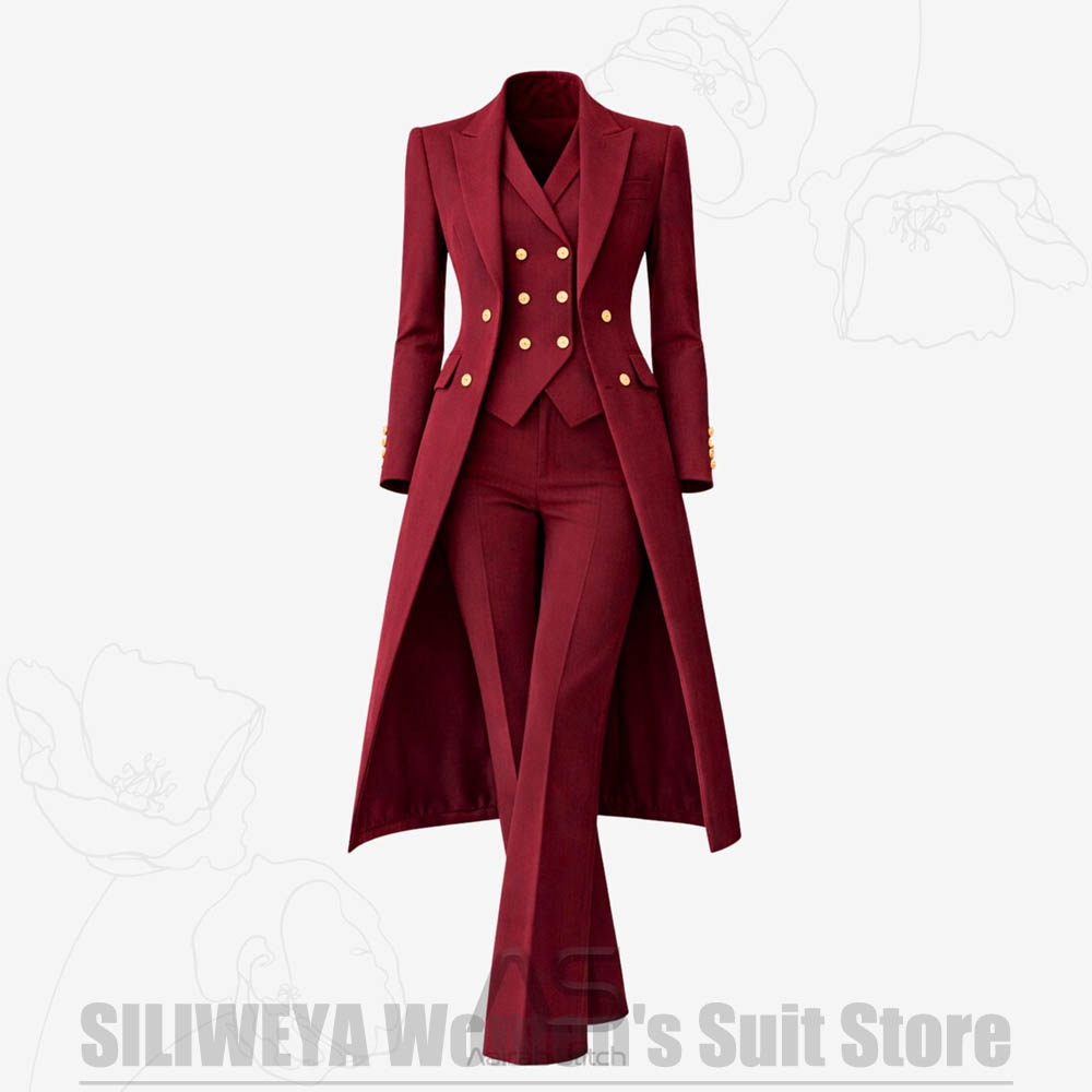 Women's Suit 3 Piece Double Br - Women Formal Wear Shirts 评论和价格