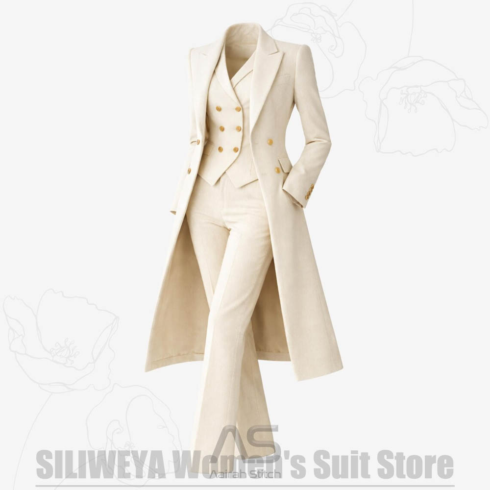 Women's Suit 3 Piece Double Br - Women Formal Wear Shirts 评论和价格