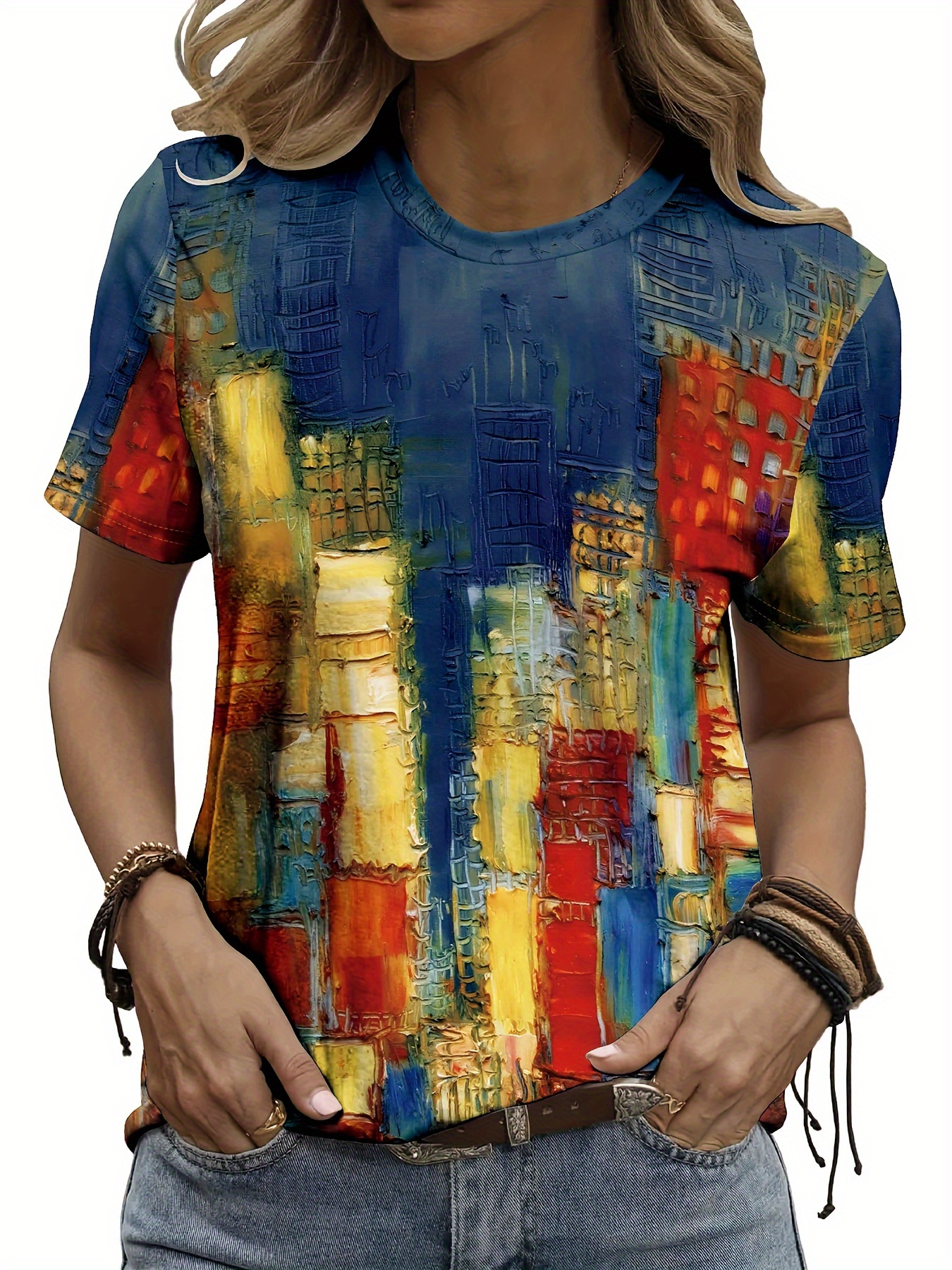 Vibrant Cityscape Women's Tee  - Women Formal Wear Tops 评论和价格