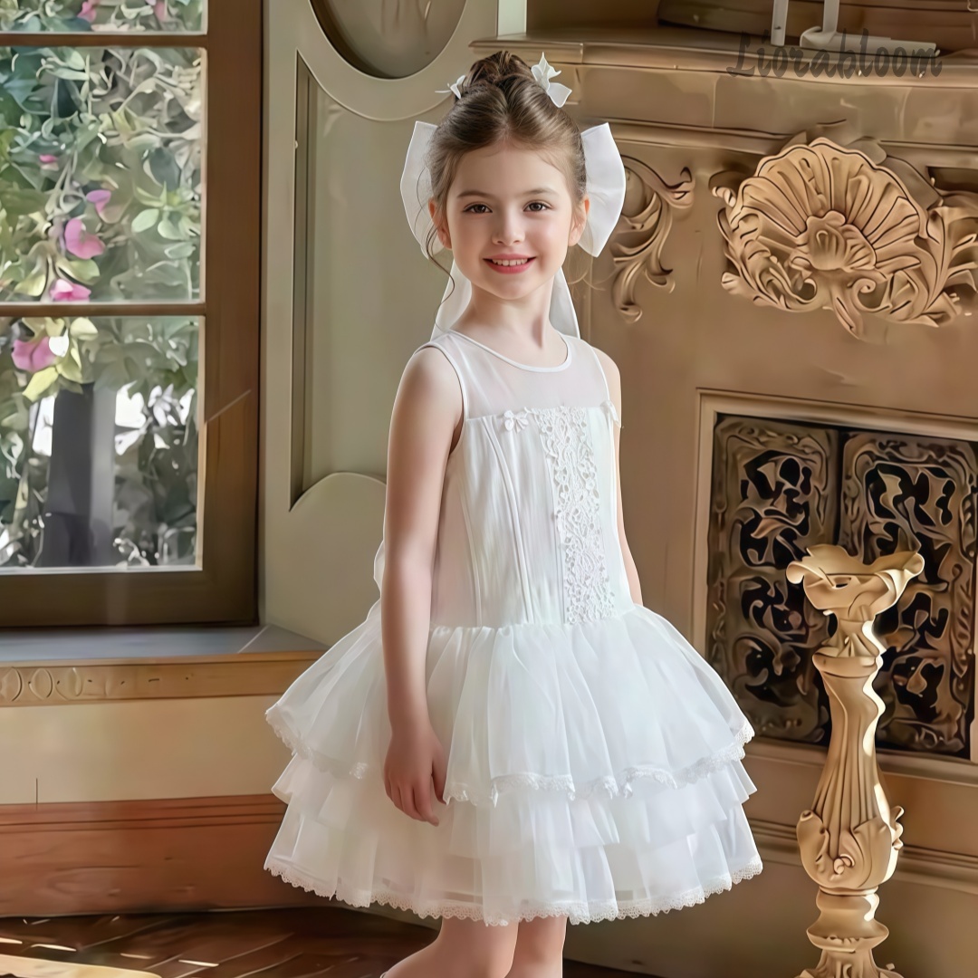 Girls' White Embroidered Forma - Formal Attire Woman 评论和价格