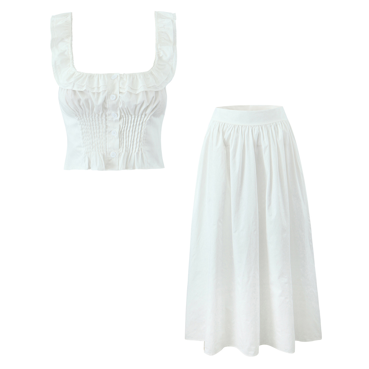 2025 Women Wood ears Ruffles S - Pencil Skirt Midi 评论和价格