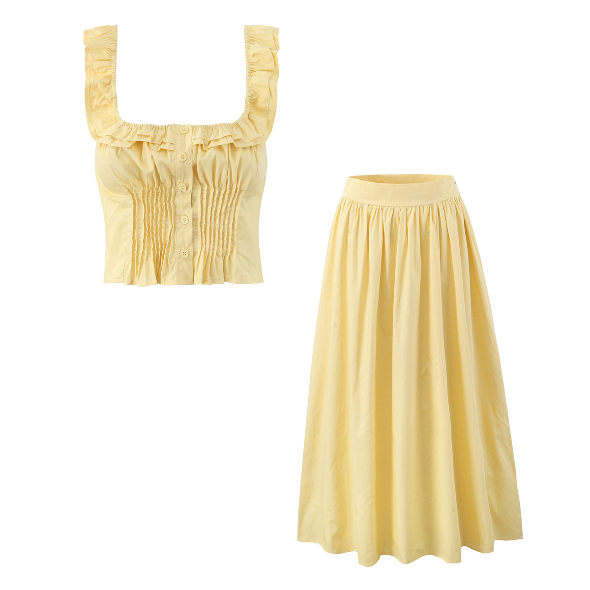 2025 Women Wood ears Ruffles S - Pencil Skirt Midi 评论和价格
