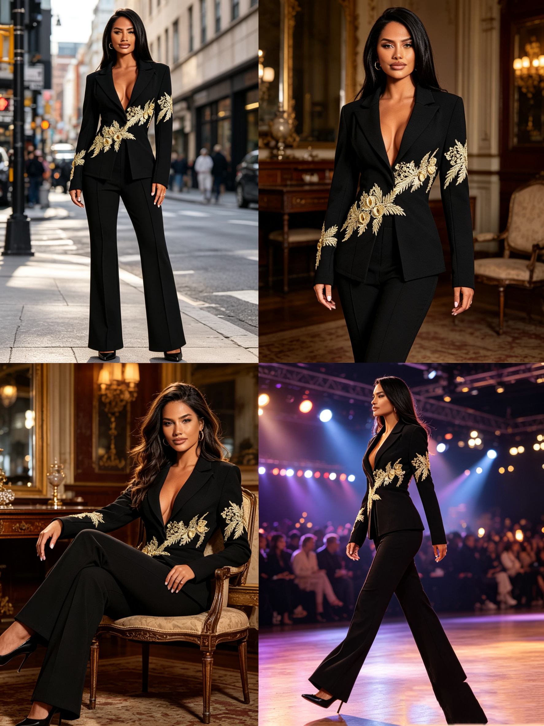 Black Women Suits Set 2 Piece  - Women Formal Wear With Black Blazer 评论和价格